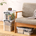 Durable stackable organizer clear plastic storage box